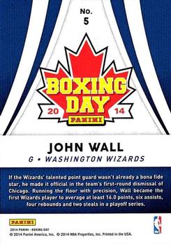 2014 Panini Boxing Day #5 John Wall Back