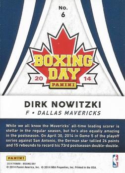 2014 Panini Boxing Day - Thick Stock #6 Dirk Nowitzki Back
