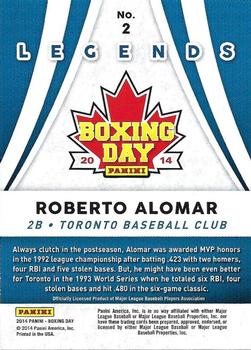 2014 Panini Boxing Day - Legends #2 Roberto Alomar Back