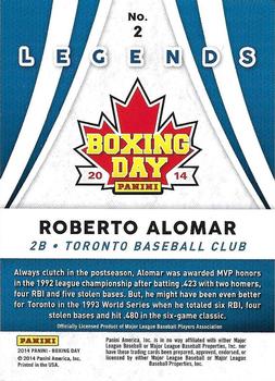 2014 Panini Boxing Day - Legends Cracked Ice #2 Roberto Alomar Back