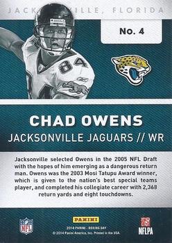 2014 Panini Boxing Day - Team Colors #4 Chad Owens Back