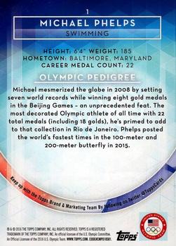 2016 Topps U.S. Olympic & Paralympic Team Hopefuls - Bronze #1 Michael Phelps Back