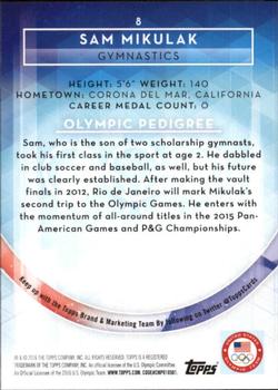 2016 Topps U.S. Olympic & Paralympic Team Hopefuls - Bronze #8 Sam Mikulak Back