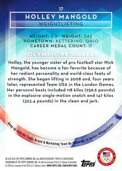 2016 Topps U.S. Olympic & Paralympic Team Hopefuls - Bronze #17 Holley Mangold Back