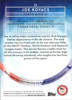 2016 Topps U.S. Olympic & Paralympic Team Hopefuls - Bronze #33 Joe Kovacs Back
