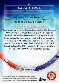 2016 Topps U.S. Olympic & Paralympic Team Hopefuls - Bronze #41 Sarah True Back