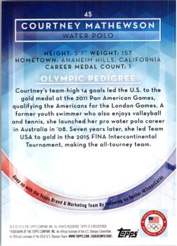 2016 Topps U.S. Olympic & Paralympic Team Hopefuls - Bronze #45 Courtney Mathewson Back