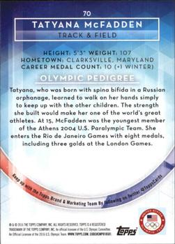2016 Topps U.S. Olympic & Paralympic Team Hopefuls - Bronze #70 Tatyana McFadden Back