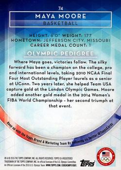 2016 Topps U.S. Olympic & Paralympic Team Hopefuls - Bronze #74 Maya Moore Back