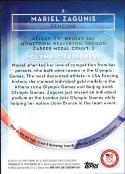 2016 Topps U.S. Olympic & Paralympic Team Hopefuls - Gold #6 Mariel Zagunis Back