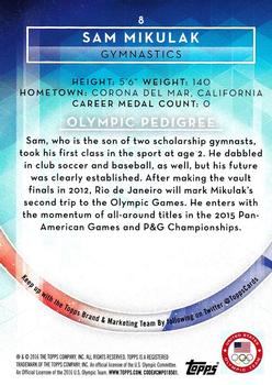 2016 Topps U.S. Olympic & Paralympic Team Hopefuls - Gold #8 Sam Mikulak Back