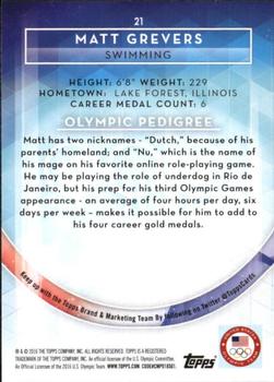 2016 Topps U.S. Olympic & Paralympic Team Hopefuls - Gold #21 Matt Grevers Back