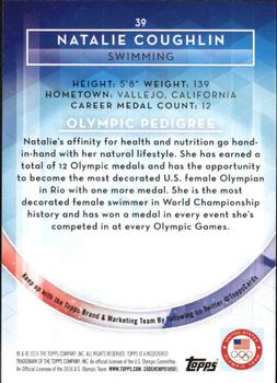 2016 Topps U.S. Olympic & Paralympic Team Hopefuls - Gold #39 Natalie Coughlin Back