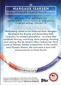 2016 Topps U.S. Olympic & Paralympic Team Hopefuls - Gold #53 Margaux Isaksen Back