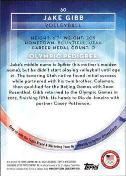 2016 Topps U.S. Olympic & Paralympic Team Hopefuls - Gold #60 Jake Gibb Back