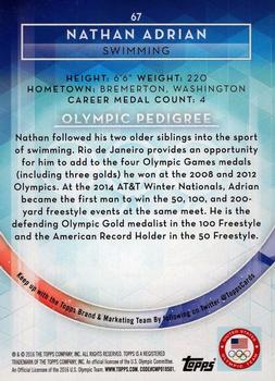 2016 Topps U.S. Olympic & Paralympic Team Hopefuls - Gold #67 Nathan Adrian Back