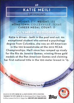 2016 Topps U.S. Olympic & Paralympic Team Hopefuls - Gold #69 Katie Meili Back