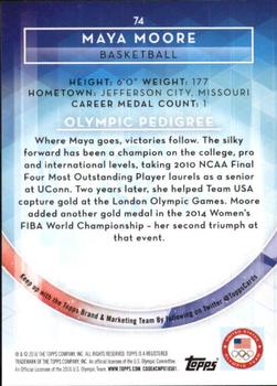 2016 Topps U.S. Olympic & Paralympic Team Hopefuls - Gold #74 Maya Moore Back