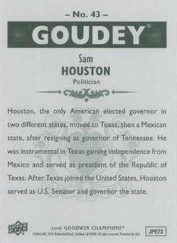 2016 Upper Deck Goodwin Champions - Goudey #43 Sam Houston Back