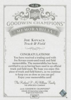 2016 Upper Deck Goodwin Champions - Memorabilia #M-JK Joe Kovacs Back