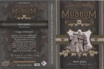 2016 Upper Deck Goodwin Champions - Museum Collection World War II Booklet Relics Exchange #MCWWII-IJ Iwo Jima Back