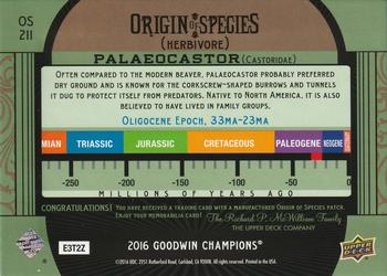 2016 Upper Deck Goodwin Champions - Origin of Species Manufactured Patches #OS211 Palaeocastor Back