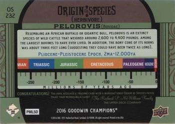 2016 Upper Deck Goodwin Champions - Origin of Species Manufactured Patches #OS232 Pelorovis Back