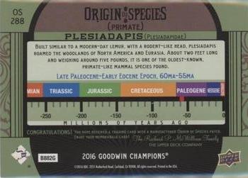 2016 Upper Deck Goodwin Champions - Origin of Species Manufactured Patches #OS288 Plesiadapis Back