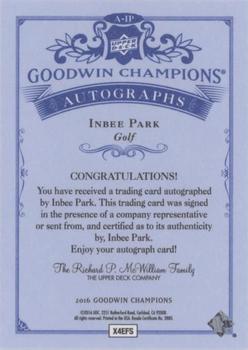 2016 Upper Deck Goodwin Champions - Autographs #A-IP Inbee Park Back