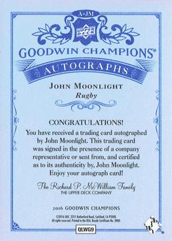 2016 Upper Deck Goodwin Champions - Autograph Inscriptions #A-JM John Moonlight Back