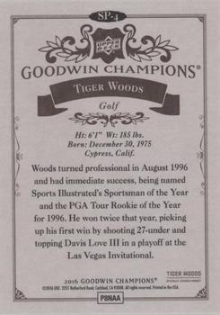 2016 Upper Deck Goodwin Champions - Base Short Prints (Photo Variations) #SP-4 Tiger Woods Back