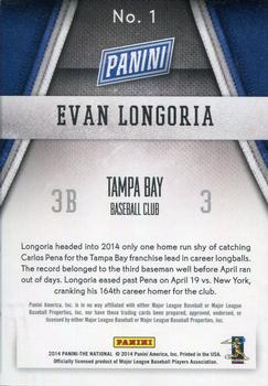 2014 Panini The National Convention - Rookies #1 Evan Longoria Back