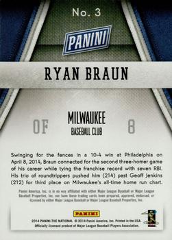 2014 Panini The National Convention - Rookies #3 Ryan Braun Back