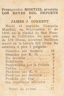 1946-47 Propagandas Montiel Los Reyes del Deporte (Cuba) #2 James Corbett Back