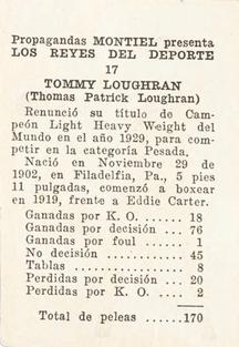 1946-47 Propagandas Montiel Los Reyes del Deporte (Cuba) #17 Tommy Loughran Back