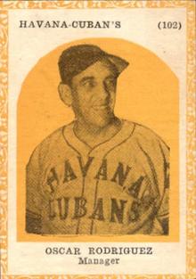 1946-47 Propagandas Montiel Los Reyes del Deporte (Cuba) #102 Oscar Rodriguez Front