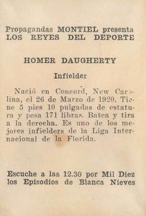 1946-47 Propagandas Montiel Los Reyes del Deporte (Cuba) #137 Homer Daugherty Back