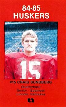 1984-85 Nebraska Cornhuskers Police #5 Craig Sundberg Front