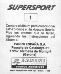 1987-88 Panini Supersport Spanish Stickers #1 Larry Bird Back