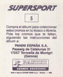 1987-88 Panini Supersport Spanish Stickers #5 Isiah Thomas Back