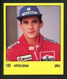 1987-88 Panini Supersport Spanish Stickers #140 Ayrton Senna Front