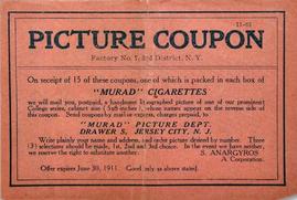 1909-12 Murad Cigarettes (T51) #NNO Picture Coupon Front