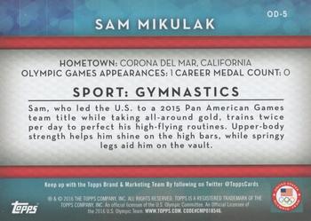 2016 Topps U.S. Olympic & Paralympic Team Hopefuls - Olympic Disciplines #OD-5 Sam Mikulak Back