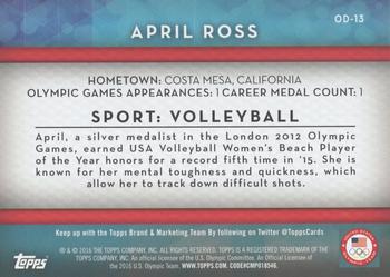 2016 Topps U.S. Olympic & Paralympic Team Hopefuls - Olympic Disciplines #OD-13 April Ross Back