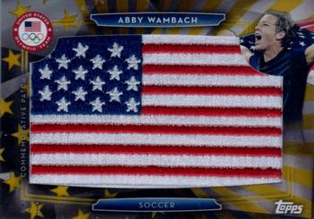 2016 Topps U.S. Olympic & Paralympic Team Hopefuls - USA Flag Patch Commemorative Relics Gold #USAF-AW Abby Wambach Front