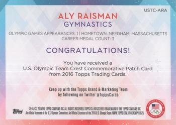2016 Topps U.S. Olympic & Paralympic Team Hopefuls - Crest Patches #USTC-ARA Aly Raisman Back