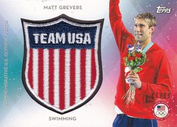 2016 Topps U.S. Olympic & Paralympic Team Hopefuls - Crest Patches #USTC-MG Matt Grevers Front