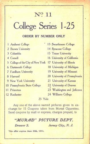 1910 Murad Cigarettes Cabinets (T6) #11 Princeton Back