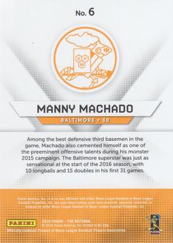 2016 Panini The National #6 Manny Machado Back
