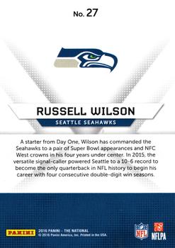 2016 Panini The National #27 Russell Wilson Back